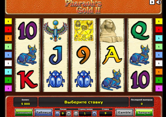 Pharaoh's Gold игровой автомат играть бесплатно. 