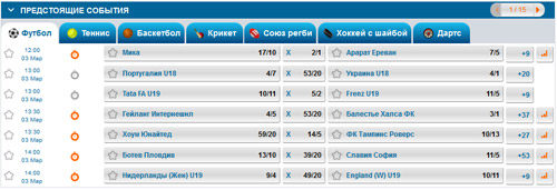 Ставки на спорт.
